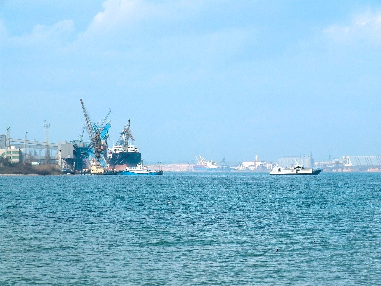 Акваторию крупнейшего порта Украины залило растительным маслом после российских обстрелов