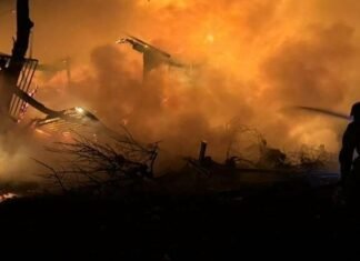 В Запорожской области в результате вражеских атак загорелись автомобиль, магазин и летняя кухня