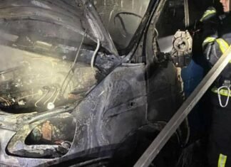 В Запорожье загорелись грузовой микроавтобус и хозяйственная постройка