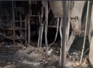 В Запорожье ночью россияне атаковали магазин JYSK, расположенный в центре города