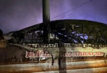 В Запорожье гасили возгорание здания кафе