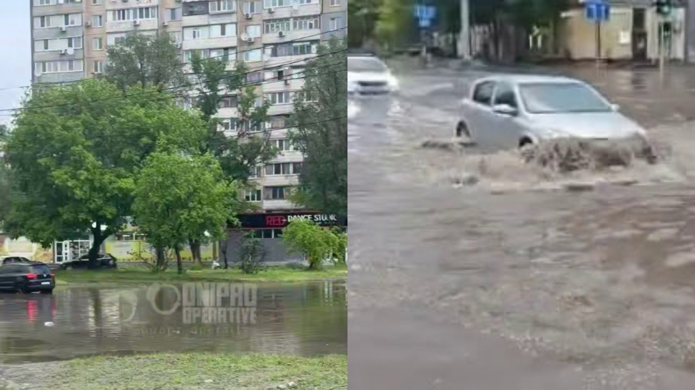 Ряд улиц под водой: в Днепре затопило разные районы города после сильного ливня (видео)