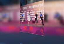 Россиянки сбежали от гимна Украины с подиума после поражения на чемпионате Европы (видео)