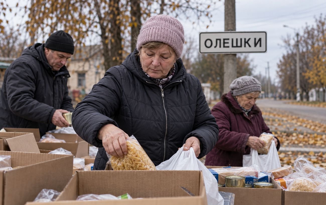 В оккупированные Олешки вторично доставили около 4 тонн гуманитарной помощи
